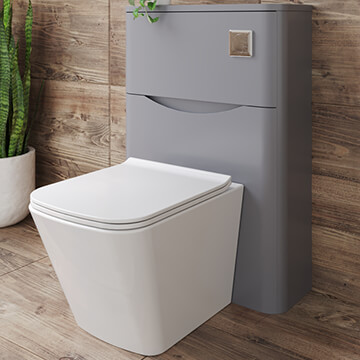 QS Basics Eclipse Contemporary Satin Grey Back-To-Wall WC Unit - 550 x 800mm