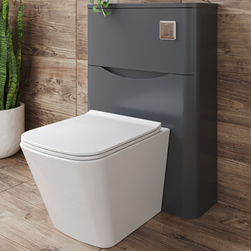 QS Basics Eclipse Contemporary Soft Black Back-To-Wall WC Unit - 550 x 800mm