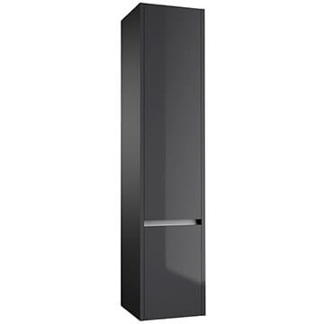 Kartell K-Vit City Storm Grey Gloss 75-25 Wall Hung Tall Column Unit 350 x 1600mm - Two Door