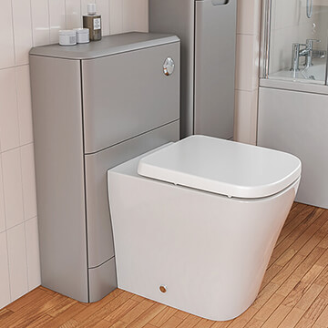 Joseph Miles Oberon Matt Grey Back To Wall Curved Toilet Furniture Unit - 551 x 800mm