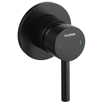 Flova Levo Manual Concealed Matt Black Shower Valve with 1 Outlet - 1 Control