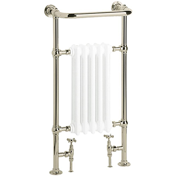 Heritage Baby Clifton Brass Floorstanding Vintage Gold Traditional Towel Radiator - 498 x 940mm
