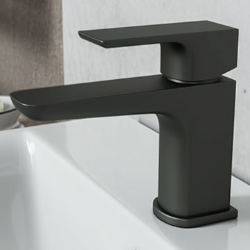 Joseph Miles Kamada Matt Black Cloakroom Basin Mixer Tap With Click-Clack Waste