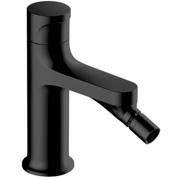 RAK Positano Contemporary Matt Black Round Bidet Mixer Tap with Directional Spout