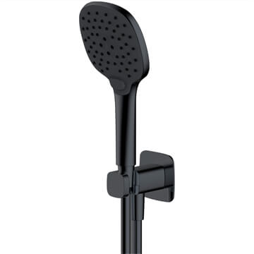 Rak Petit Square Matt Black Shower Handset with Bracket - Wall Mounted