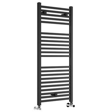 Lazzarini Todi Square Tubes Straight Anthracite Towel Rail - 500mm Wide - Carbon Steel
