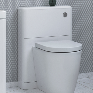 Joseph Miles Oberon Gloss White Back To Wall Curved Toilet Furniture Unit - 551 x 800mm
