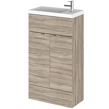 Hudson Reed Fusion Slimline Driftwood Vanity Unit And Basin - 500 x 260mm - Ex Display