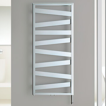 Zehnder Ribbon Zig Zag Ladder Style Chrome Designer Radiator 500mm Wide - Wall Mounted