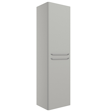 Joseph Miles Bosley Wall Hung Gloss Grey Tall Bathroom Unit with Handles 454 x 1600mm - Two Door