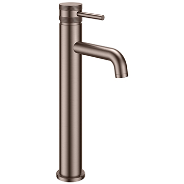 Joseph Miles Core Tall Monobloc Brushed Bronze Basin Tap with Curved Spout - Stick Handle