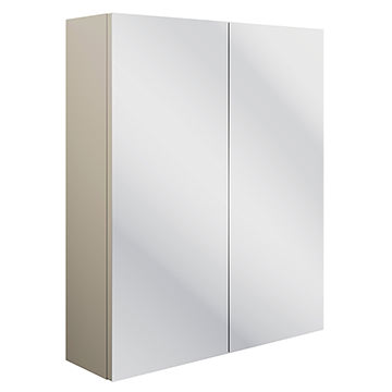 Joseph Miles Willard Matt Latte Wall Hung Mirror Cabinet 600 x 720mm - Two Door