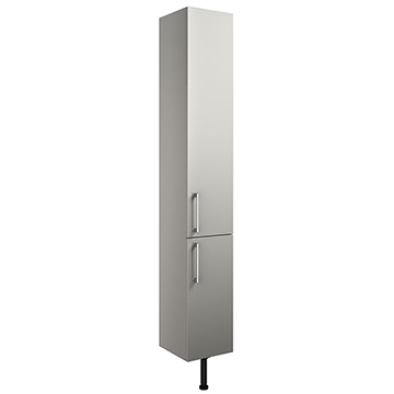 Joseph Miles Twain Light Grey Gloss Floorstanding Tall Bathroom Unit 300 x 1836mm - Two Door