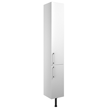 Joseph Miles Twain Gloss White Floorstanding Tall Bathroom Unit 300 x 1836mm - Two Door