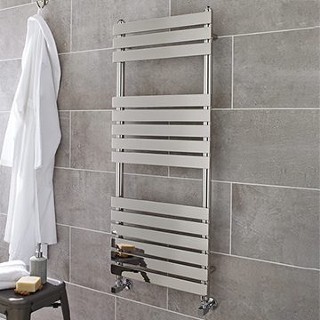 Kartell K-Rad Memphis Chrome Flat Panel Towel Rail - Mild Steel - 1200mm High