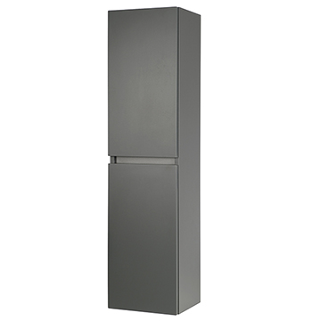 Kartell K-Vit Kore Matt Dark Grey Wall Hung Tall Boy Cabinet 300 x 1200mm - Two Door