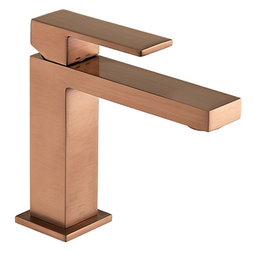 Vado Individual Notion Contemporary Monobloc Brushed Bronze Basin Mixer Tap - Flat Handle