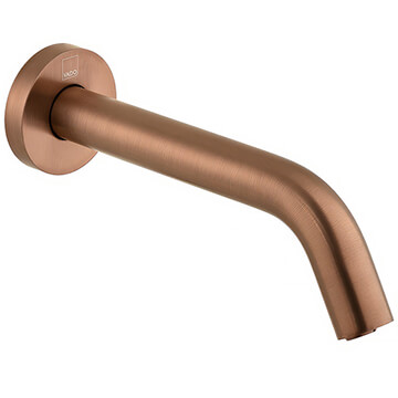 Vado Individual I-Tech Angled Brushed Bronze Infrared Basin Spout - Wall Mounted