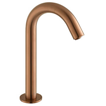 Vado Individual I-Tech Fixed Infrared Brushed Bronze Curved Basin Spout - Deck Mounted