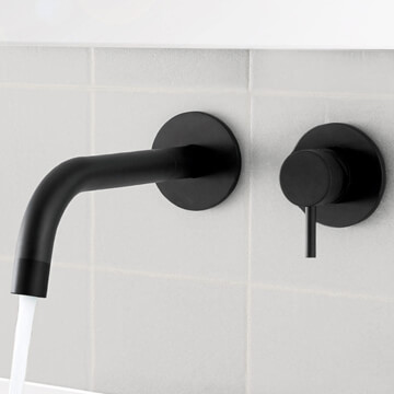 JTP VOS Single Lever Wall-Mounted 2-Hole Basin Mixer Tap With 200mm Spout