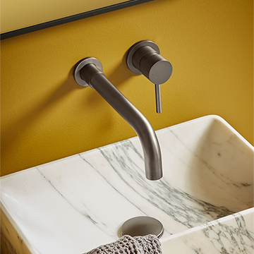 Joseph Miles Core Contemporary 2 Hole Brushed Bronze Basin Mixer Tap - Stick Handle