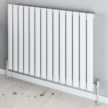 Aqua Edition Moda Tubular Column White Radiator 600mm High - Mild Steel - Horizontal