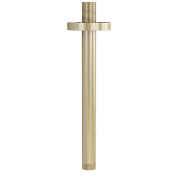 Imex Contemporary Round Brushed Brass Shower Arm - Ceiling Mounted - 205mm High