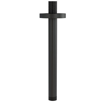 Imex Contemporary Round Matt Black Shower Arm - Ceiling Mounted - 205mm High