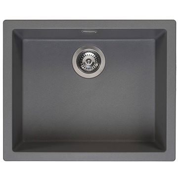Reginox Amsterdam-50 Grey Silvery Granite Kitchen Sink 560 x 460mm - Single Bowl