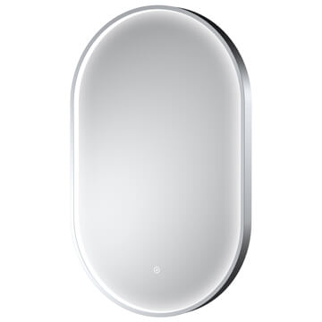 Hudson Reed Columba Oval LED Mirror with Demister Pad 500 x 800mm - Chrome Aluminium Frame