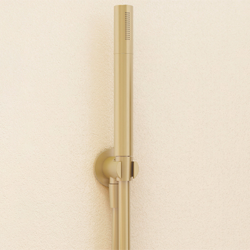 Imex Levo Brushed Brass Finish Round Shower Handset 25 x 190mm - Single Spray Pattern