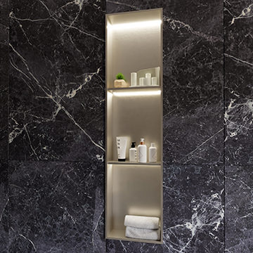 RAK INGOT Recessed Niche with 2-Shelf and LED 305 x 1210mm