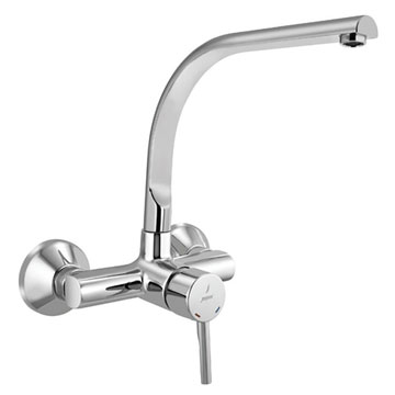 Jaquar Florentine Prime Wall Mounted Kitchen Sink Mixer Tap - Swivel Spout and Stick Handle