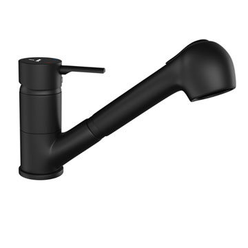 Jaquar Florentine Prime Matt-Black Kitchen Sink Mixer Tap with Pull Out Spray