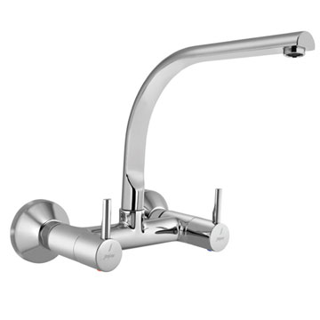 Jaquar Florentine Prime Wall Mounted Kitchen Sink Mixer Tap - Swivel Spout and Stick Lever