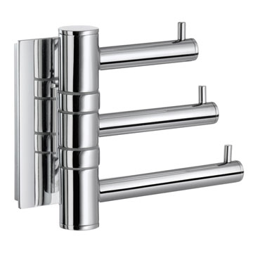 Smedbo Pool Swing Arm Triple Hook - Brass