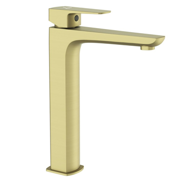 Jaquar Kubix Deck Mounted Brass Matt Square High Neck Mono Basin Mixer Tap - Lever Handle