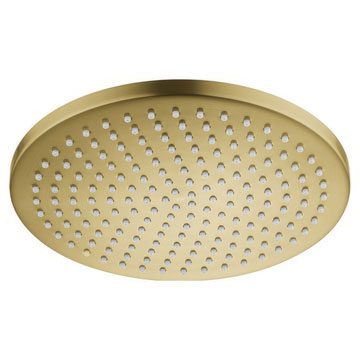 Flova Design Brushed Brass Round Air Mixed Rainshower Head - 250mm