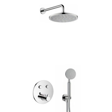 Flova Moonlight GoClick Round Thermostatic Shower Valve with Showerhead and Handset