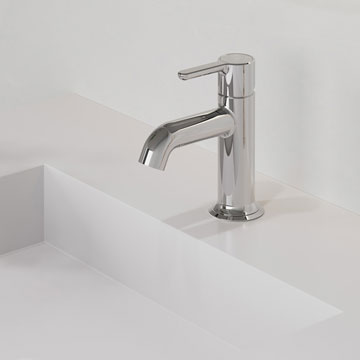 Flova Moonlight Deck Mounted Mono Basin Mixer Tap with Universal Clicker Waste - Lever Handle