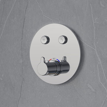 Flova Moonlight GoClick Concealed Round Shower Valve 2-Outlet - Short Lever Handle