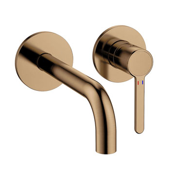 Flova Moonlight Wall Mounted 2-Hole Brushed Bronze Concealed Basin Or Bath Mixer Tap