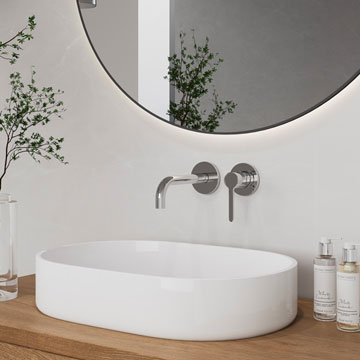 Flova Moonlight Wall Mounted 2-Hole Concealed Basin Or Bath Mixer Tap