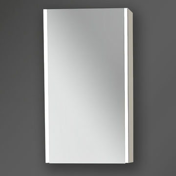 Miller City Wall Hung Coffee Cream Mirror Cabinet with Linear LED Light - 1 Door