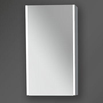 Miller City Wall Hung Thunder Grey Mirror Cabinet with Linear LED Light - 1 Door