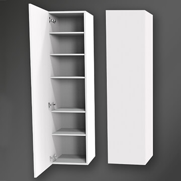 Miller New York 400 x 1690mm Wall Hung Single Door Tall Bathroom Cabinet - 293V-2