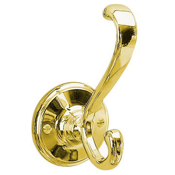 Miller Stockholm Traditional Polished Brass Double Robe Hook