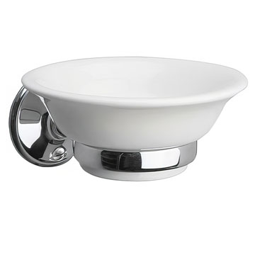 Miller Stockholm Wall Mounted Traditional Ceramic Soap Dish and Holder Chrome