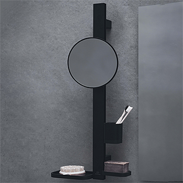 Ideal Standard ALU+ Round Cosmetic Magnifying Mirror with Tumbler