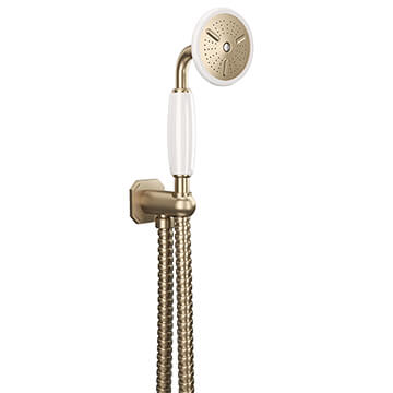 Crosswater Belgravia Traditional Shower Handset with Hose and Wall Outlet